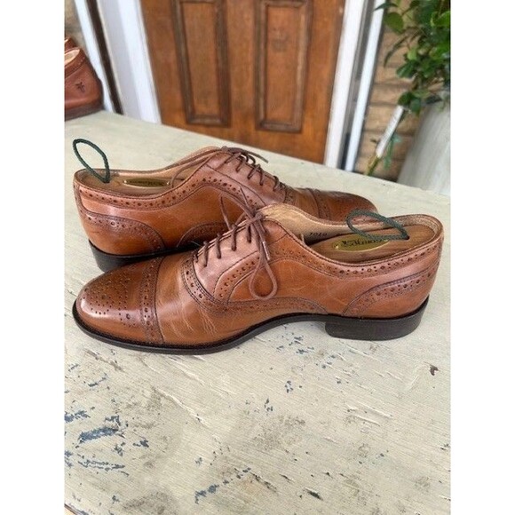 Mercanti Florenti Chestnut Brown Leather Wing Tip Dress Shoes Mn’s Sz 8.5M main image 4